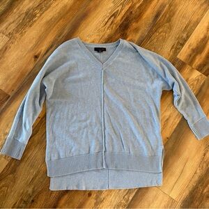 Tahari Soft Sky Blue V-Neck Sweater
